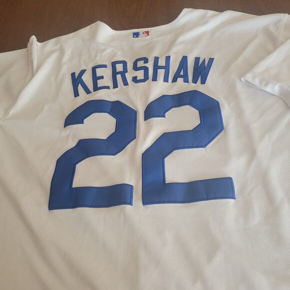 Los Angeles Dodgers Baseball Jersey Mens 56 Kershaw #22 Majestic stitched shirt - Picture 8 of 10